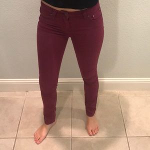 girls maroon skinny jeans